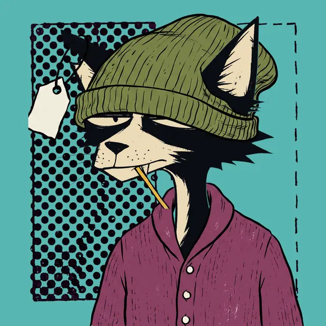 Broker #0906, a screenprinted alley cat.
