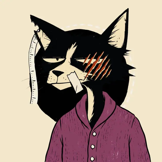 Broker #0907, a screenprinted alley cat.