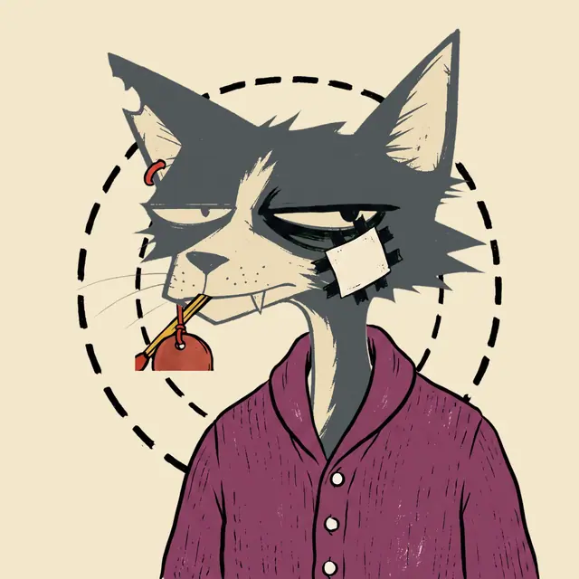 Broker #0909, a screenprinted alley cat.