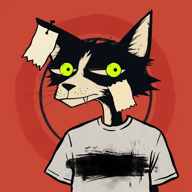 Broker #0911, a screenprinted alley cat.