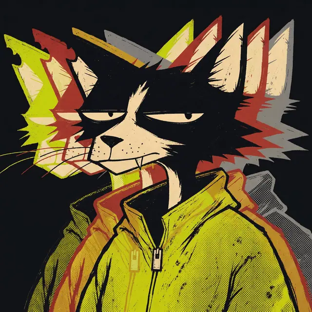 Broker #0914, a screenprinted alley cat.