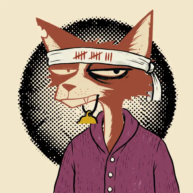 Broker #0094, a screenprinted alley cat.