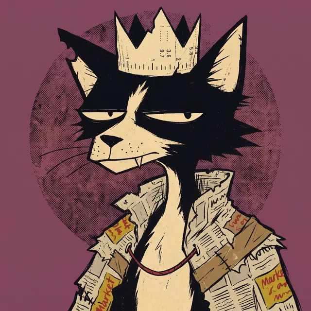 Broker #0943, a screenprinted alley cat.