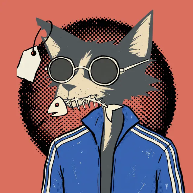 Broker #0970, a screenprinted alley cat.