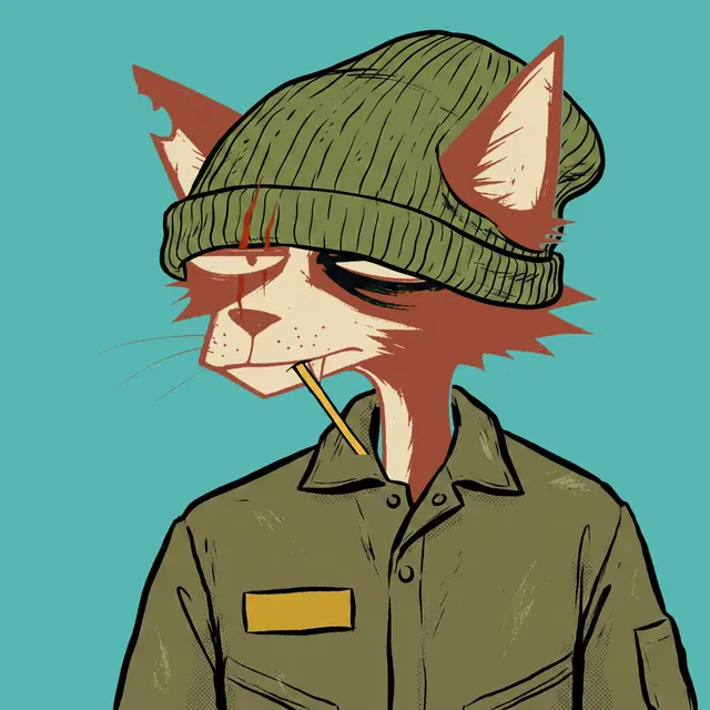 Broker #0984, a screenprinted alley cat.