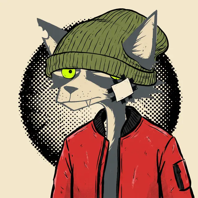 Broker #0986, a screenprinted alley cat.