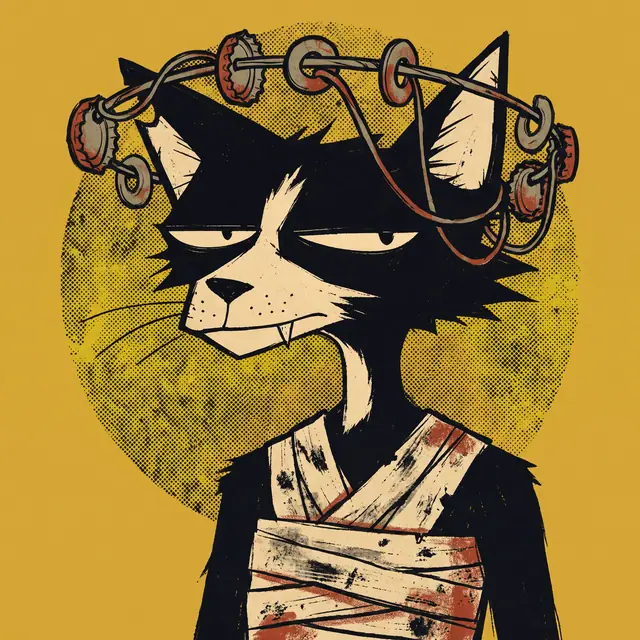 Broker #0988, a screenprinted alley cat.